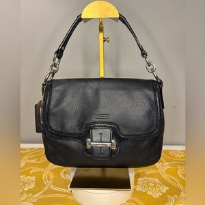 Coach Black Leather Taylor Flap Shoulder Bag 2013